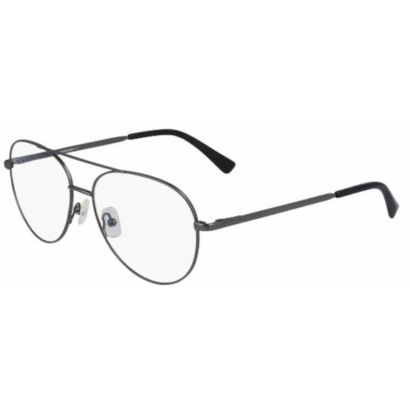 NEW MARCHON NYC M-8000 033 Satin Gunmetal Aviator Eyeglasses 55mm with Case